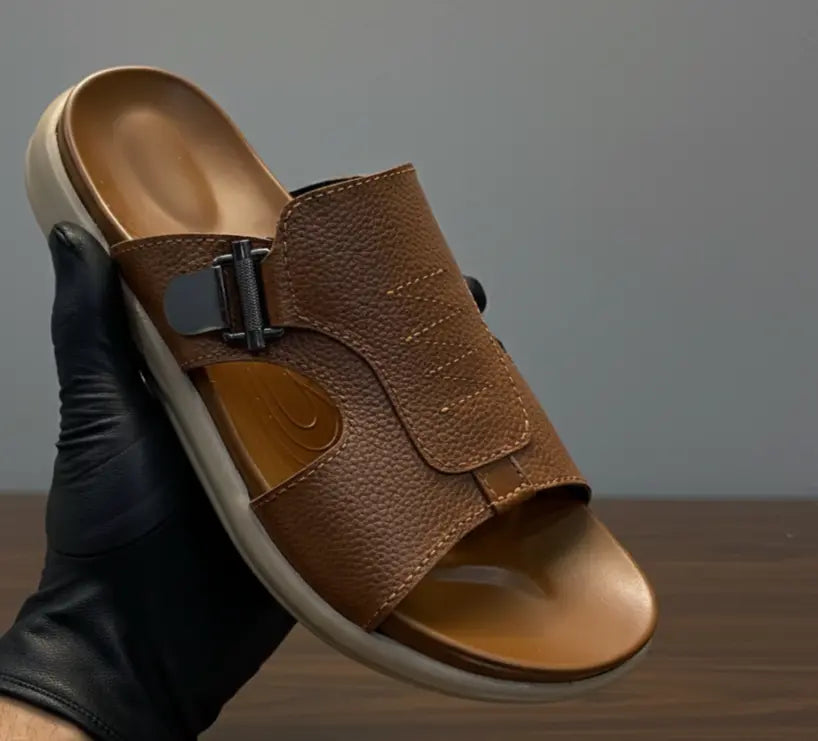 Premium Leather High Quality Soft Slipper Article K-109 camel Shoemantic