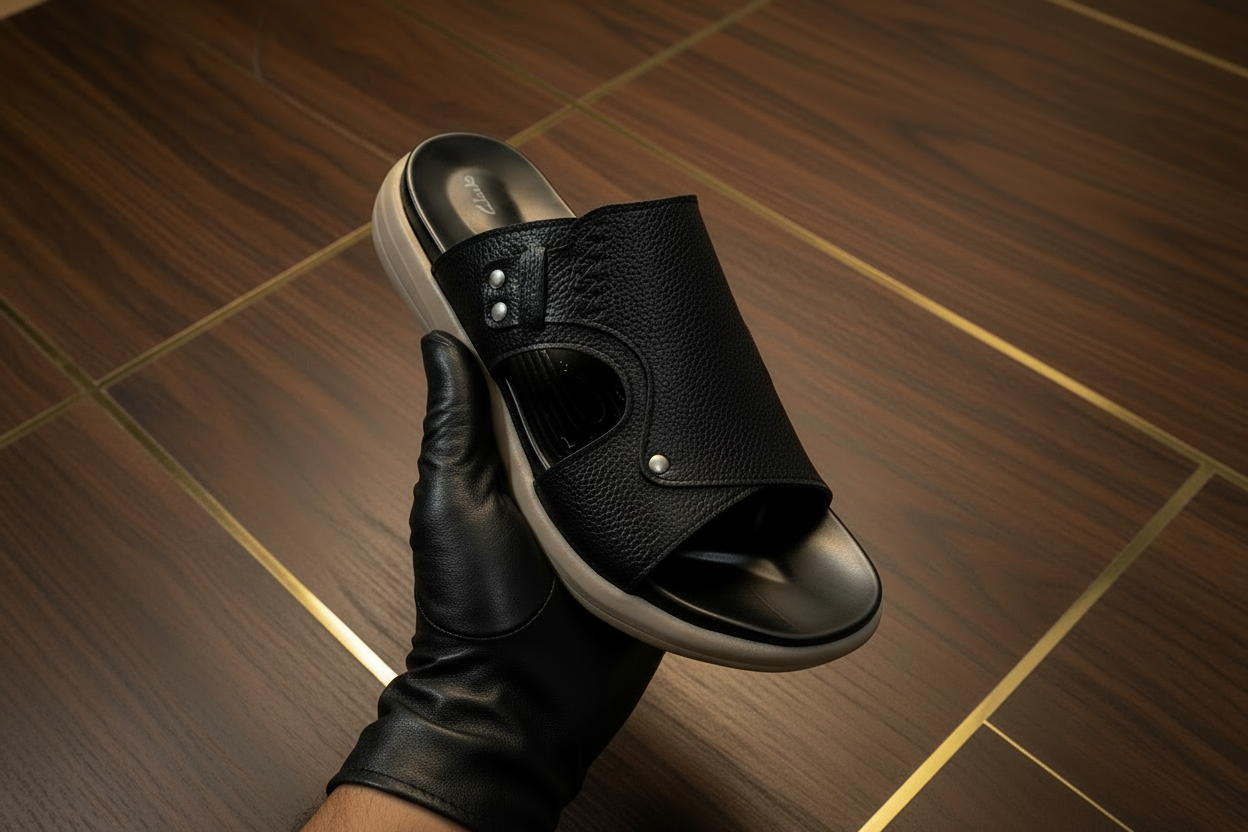 Premium Leather High Quality Soft Slipper Article  K-115 black