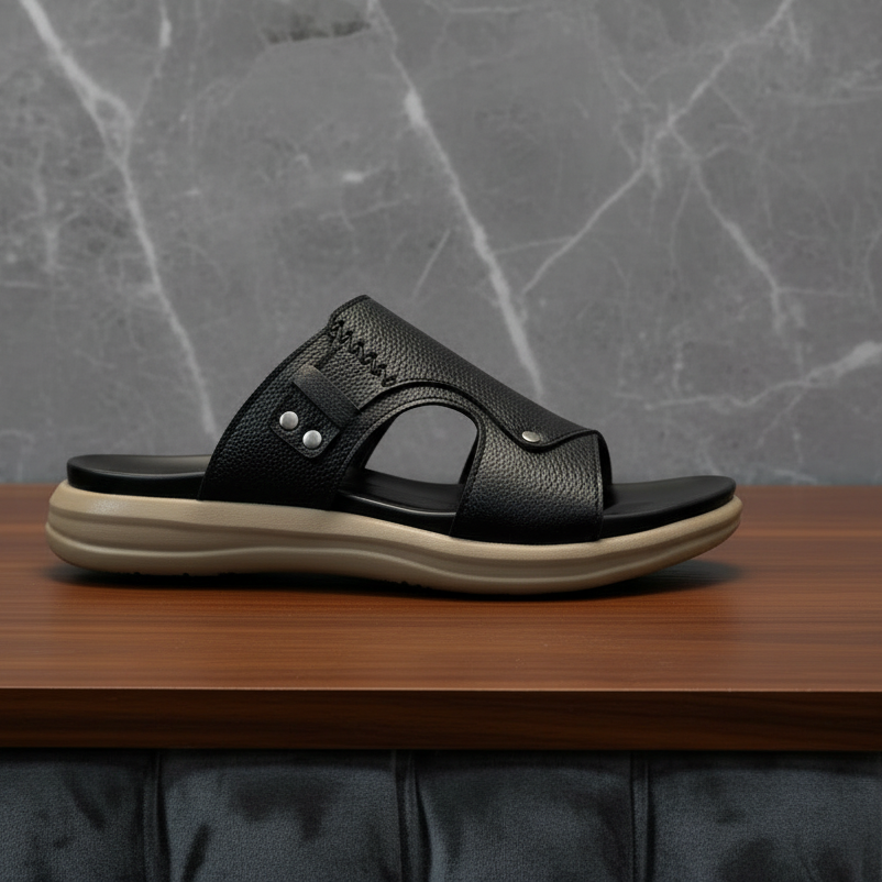 Premium Leather High Quality Soft Slipper Article  K-115 black