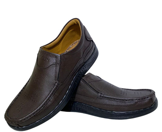 LEATHER CLARKS CL-743 DARK BROWN