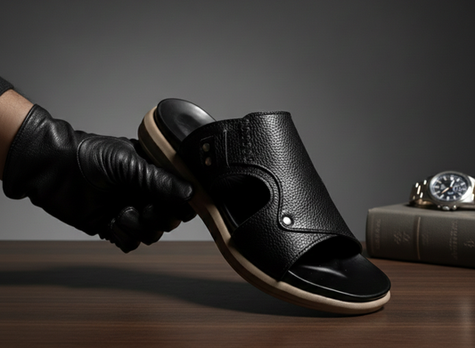 Premium Leather High Quality Soft Slipper Article  K-115 black