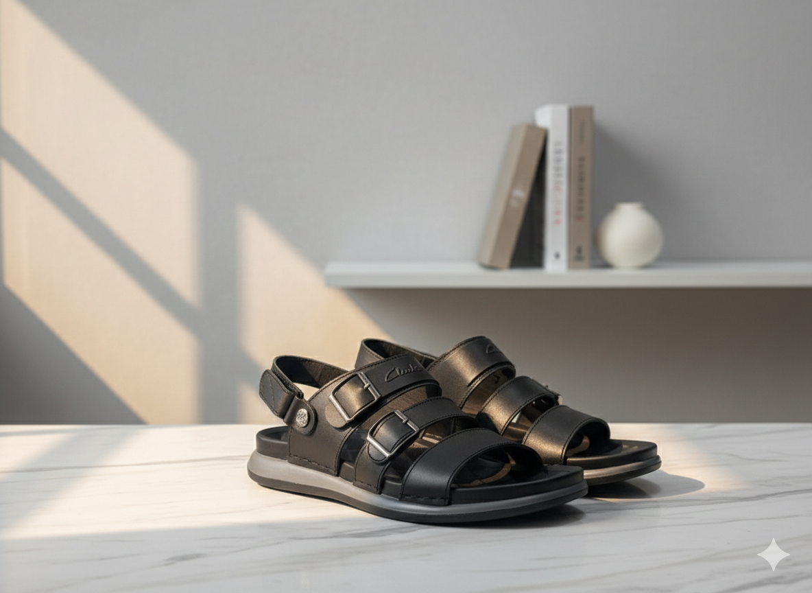 Clark's Soft step 2 in 1 Sandal plus Slipper Leather premium Article 705