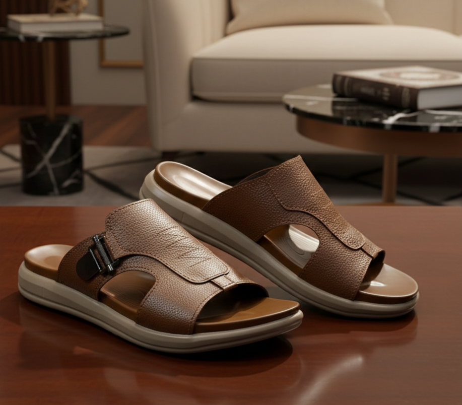 Premium Leather High Quality Soft  Slipper Article  K-109 camel