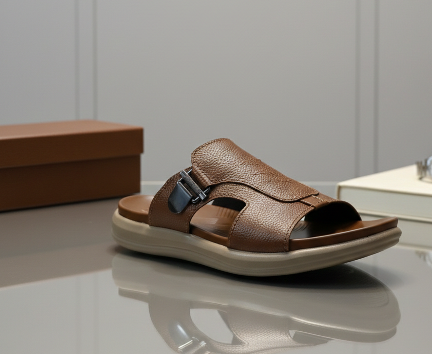 Premium Leather High Quality Soft  Slipper Article  K-109 camel